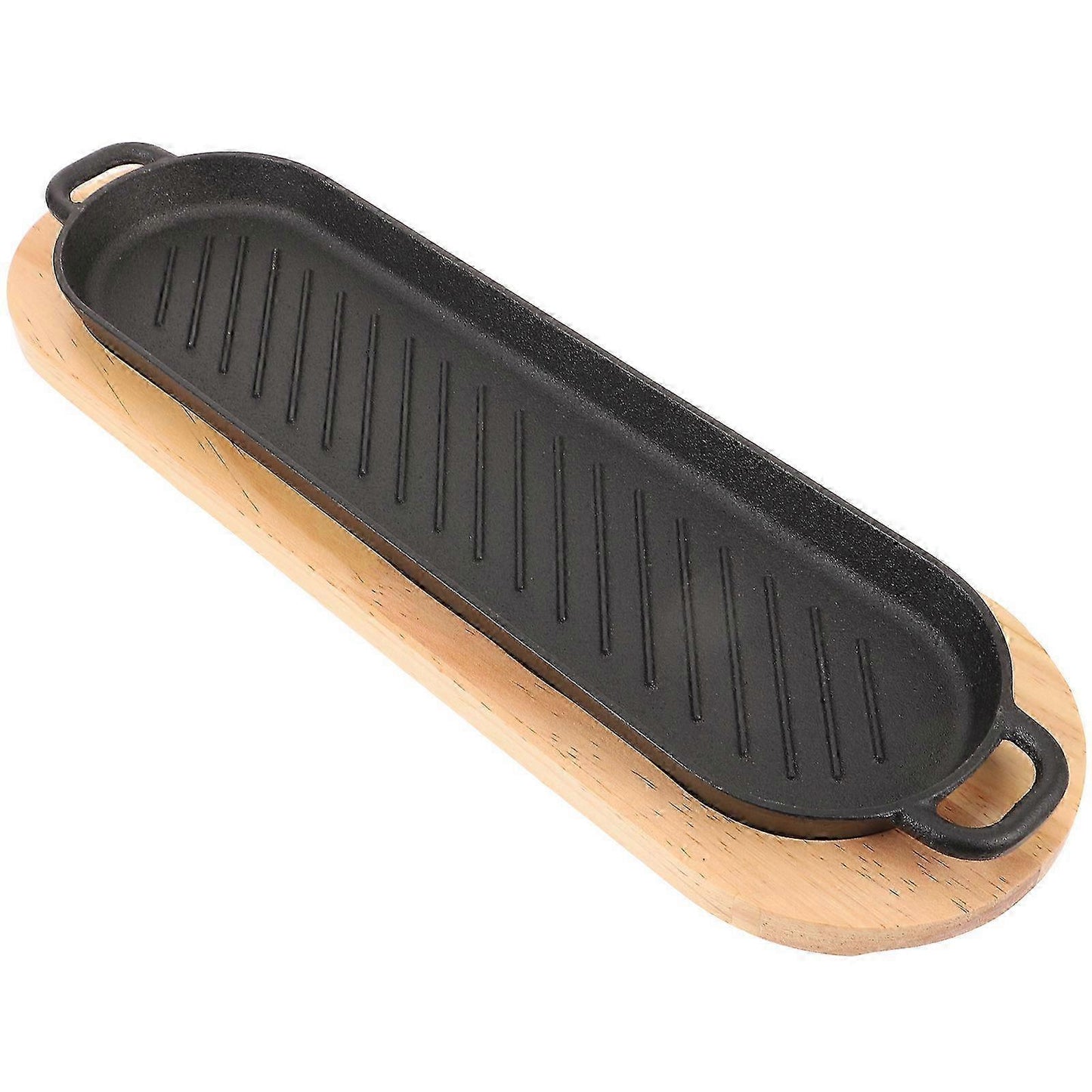 Cast Iron Fajita Skillet with Wooden Base