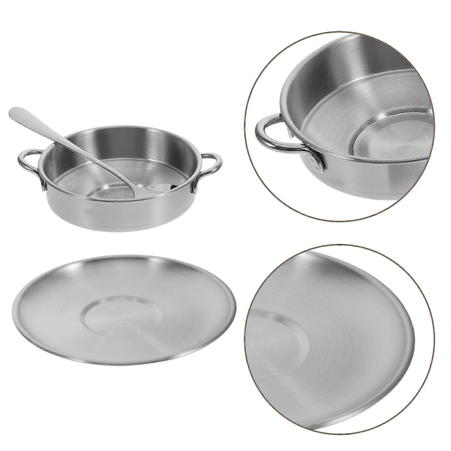 Silver Bowl with Plate & Spoon – Elegant Serving Set