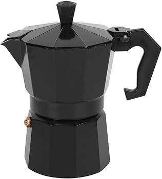 AIFUSI Moka Pot Italian Coffee Pot 6 Cup10 oz Black