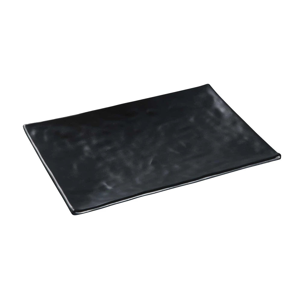 Black Melamine Serving Plate 22*17cm