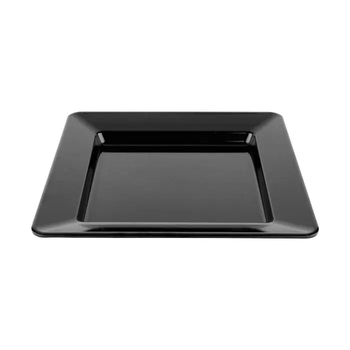 Black melamine square plate 20x20