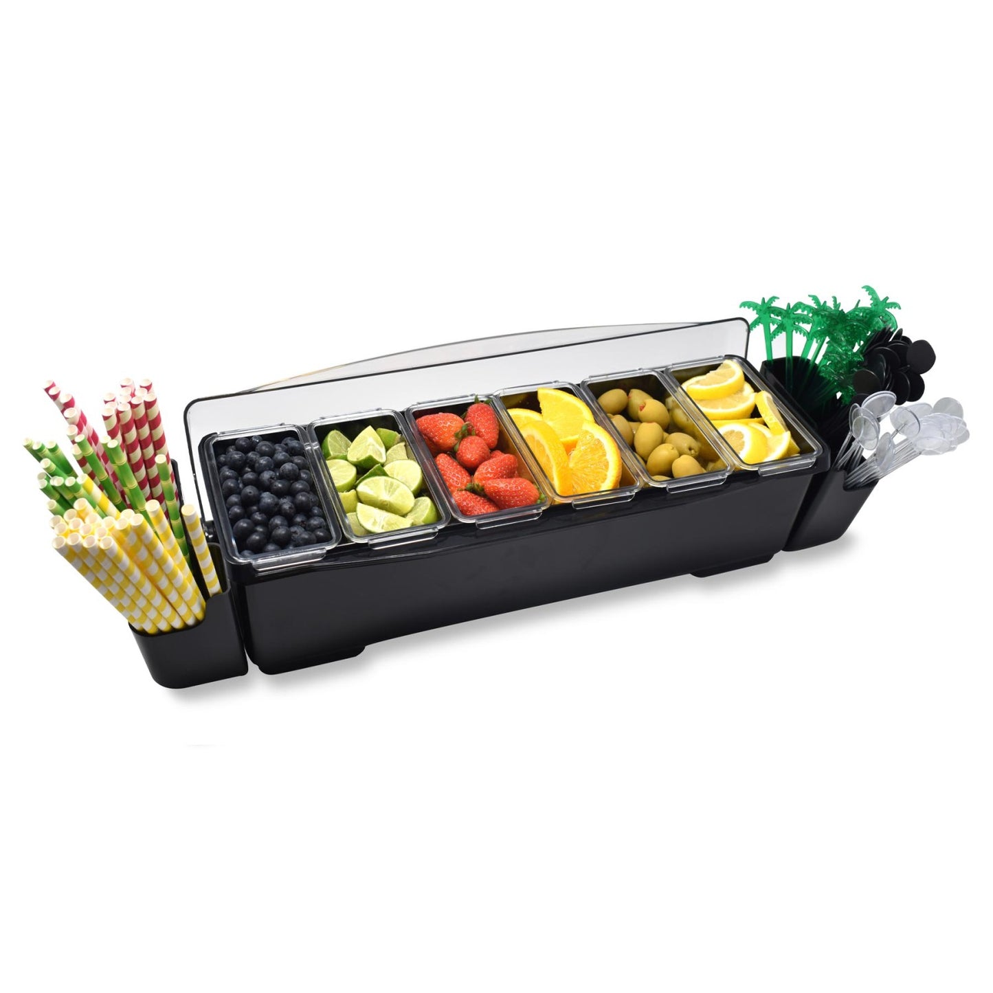 premium Acrylic Garnish Station Serving Tray(6 eyes)