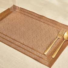 Brown rectangular PVC placemat