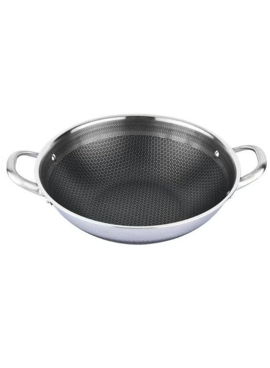 Non stick wok pan with stainless steel 2 handle 45cm
