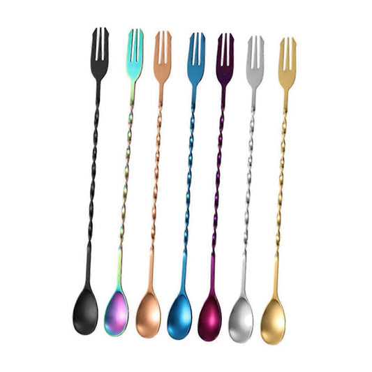 ملعقة بار x شوكة ملونه