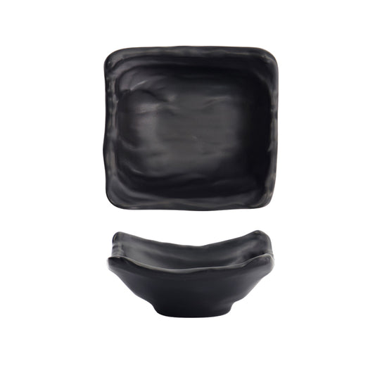 Black Square Melamine Plate