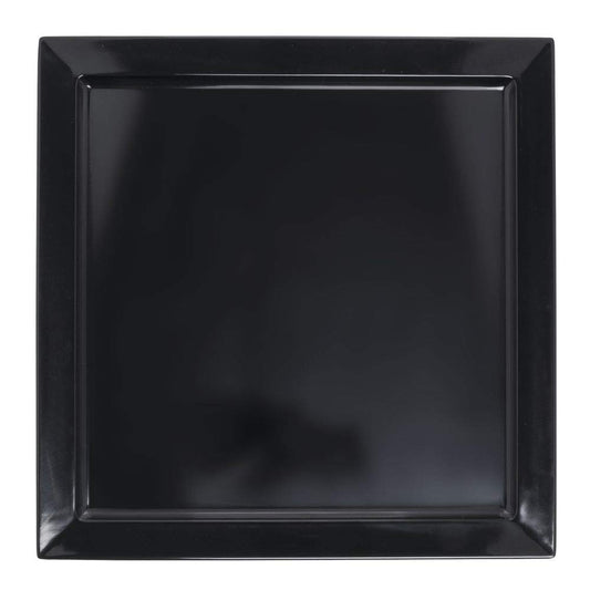 Black melamine square plate 25cm