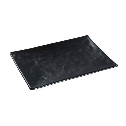 Black Melamine Serving Plate 22*17cm