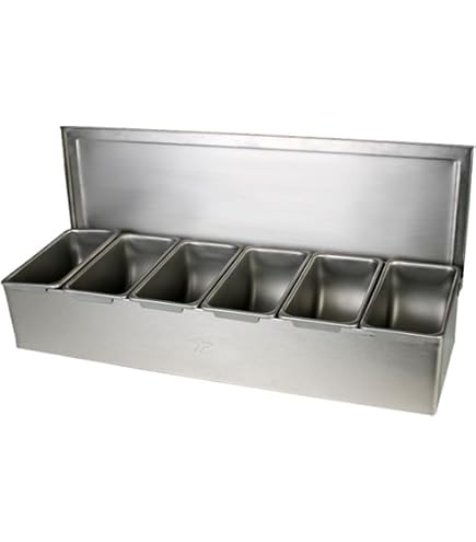 Stainless steel Garnish Station Serving Tray(6 eyes)