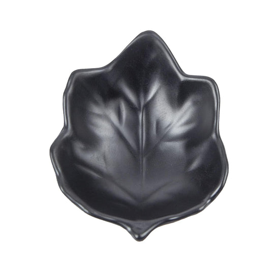 Black Leaf Shape Melamine Plate