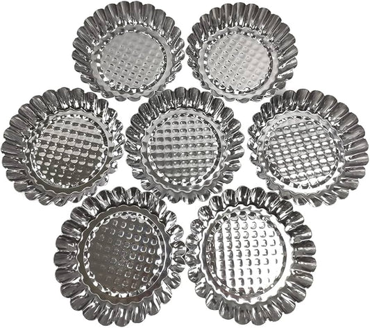 Round dotted stainless steel tart Pan ,6 pieces