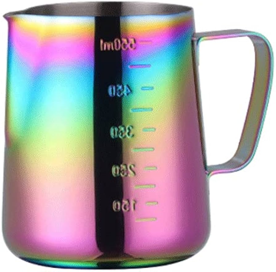 كراف لبن استانلس ستيل 550 ملل الوان قوس قزح