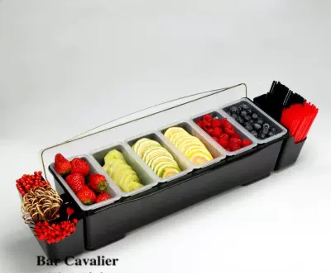 premium Acrylic Garnish Station Serving Tray(6 eyes)