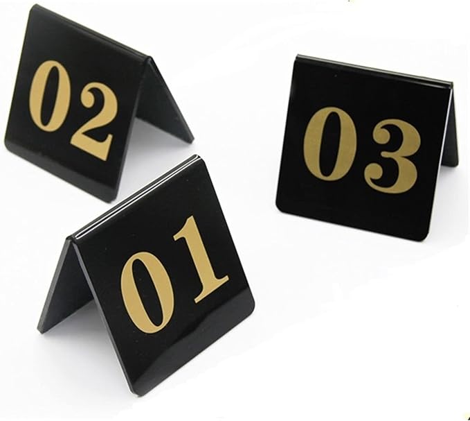 Black acrylic table numbers