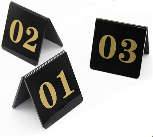 أرقام الطاولات المصنوعة من الأكريليك الأسود