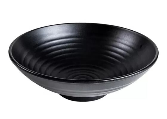 Black melamine round bowl 24cm
