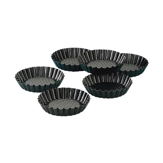 Round dotted stainless steel tart Pan , 6 pieces