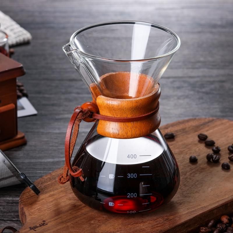 Chemex pour-over glass coffeemaker