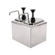  stainless steel sauce dispenser with two pumps