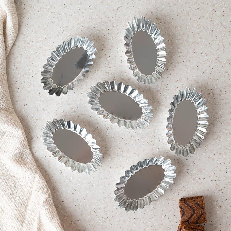 Small oval stainless steel tart mold , 6 pieces